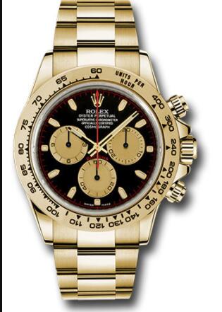 Replica Rolex Yellow Gold Cosmograph Daytona 40 Watch 116508 Black And Champagne Index Dial